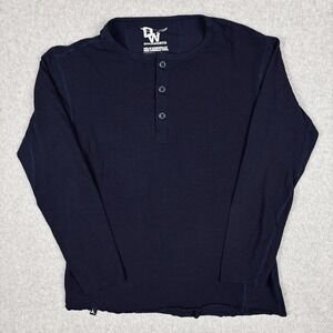 Duckworth Henley Shirt Merino Rambouillet Wool Men's Small Blue Base Layer